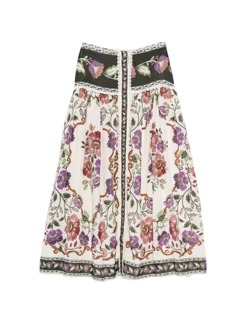 Rococo midi skirt FARM RIO | 344235ROCOCOFLOWERSCREAM26091